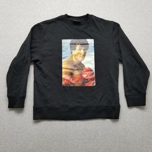Rocky Sweater Mens Medium Black Pullover Crew Neck Sweatshirt Sylvester Stallone